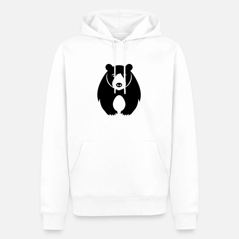 Ours - Sweat à capuche Premium bio Homme - blanc