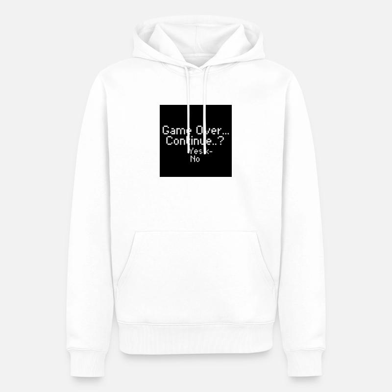 Game Over Screen - Männer Premium Bio Hoodie - Weiß