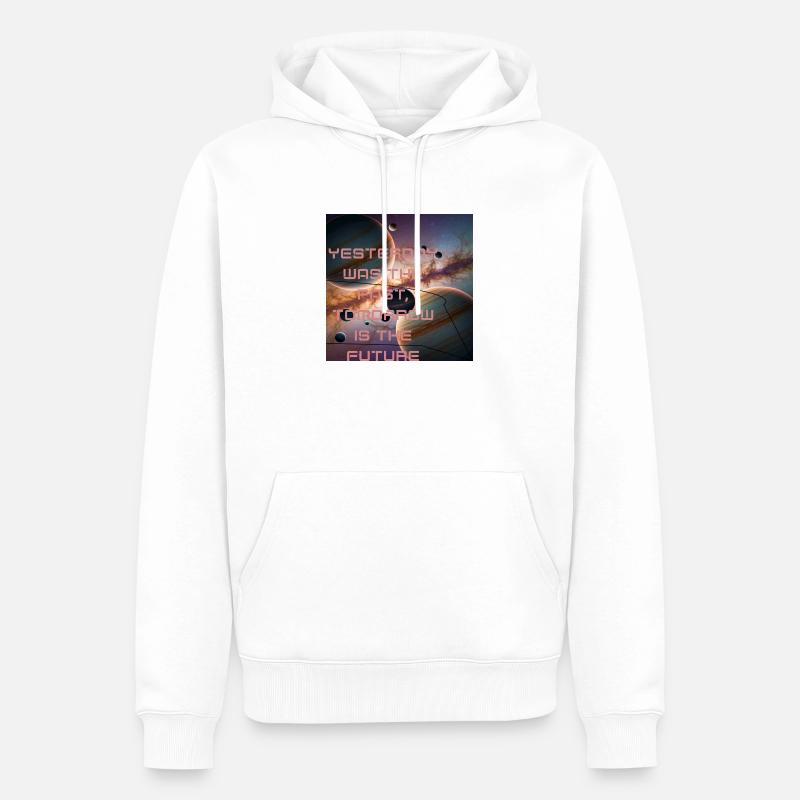 L’espace - Sweat à capuche Premium bio Homme - blanc
