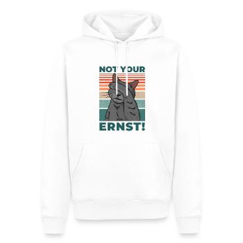 not your ernst! Sarkasmus Denglisch Katze - Männer Premium Bio Hoodie - Weiß - Vorne - Nico (187cm)