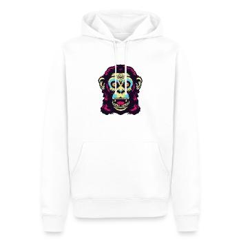 Retro-Stil 90er Jahre Affe Vintage-Design - Männer Premium Bio Hoodie - Weiß - Vorne - Nico (187cm)