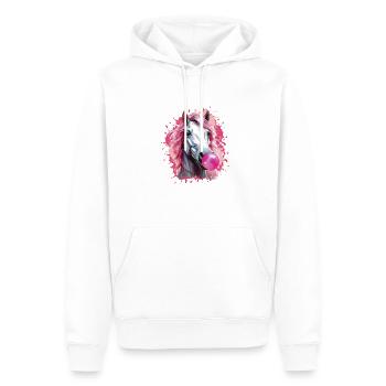 Pferd,Graffiti,illustration,Kaugummi,Blase - Männer Premium Bio Hoodie - Weiß - Vorne - Nico (187cm)