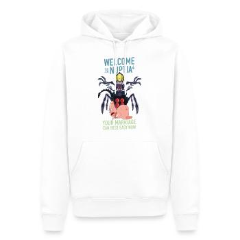 Rick Et Morty Bienvenue à Nuptia - Sweat à capuche Premium bio Homme - blanc - Devant - Nico (187cm)