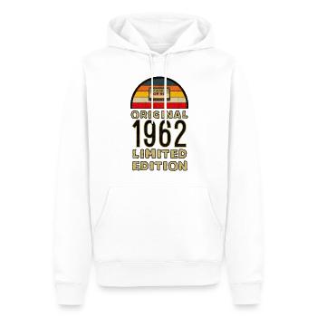 1962 Vintage Anniversaire Rétro Cadeau - Sweat à capuche Premium bio Homme - blanc - Devant - Nico (187cm)