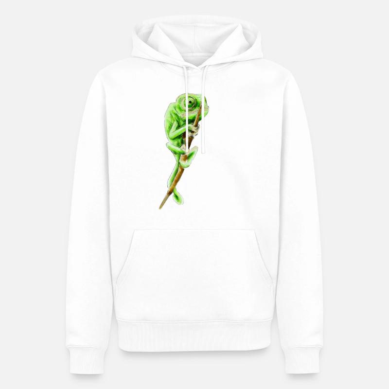 Caméléon - Sweat à capuche Premium bio Homme - blanc