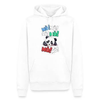 Nö Einfach Nö No Nein Panda Bär Lustig Spruch - Männer Premium Bio Hoodie - Weiß - Vorne - Nico (187cm)