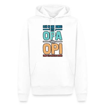 Ich Habe Zwei Titel Opa Und Mama - Männer Premium Bio Hoodie - Weiß - Vorne - Nico (187cm)