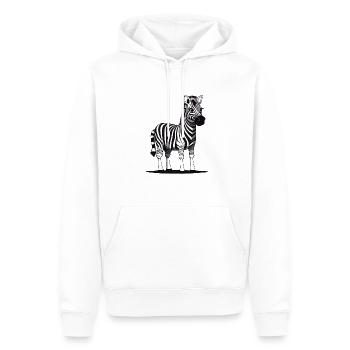Zèbre - Sweat à capuche Premium bio Homme - blanc - Devant - Nico (187cm)