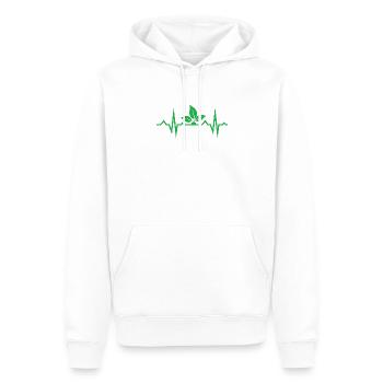Vegan Geschenksidee für Veganer - Männer Premium Bio Hoodie - Weiß - Vorne - Nico (187cm)