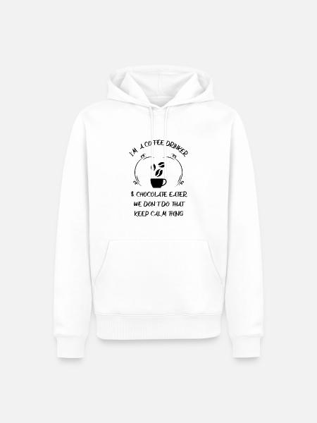 Kaffee Espresso Käffchen & Schokolade - Männer Premium Bio Hoodie - Weiß