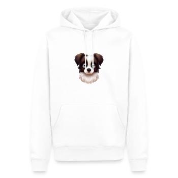 Playful Border Collie Portrait - Men’s Premium Organic Hoodie - white - Front - Nico (187cm)