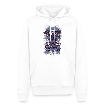 Un squelette crucifié magnifique et étrange - Sweat à capuche Premium bio Homme - blanc - Devant - Nico (187cm)