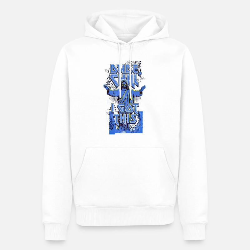 Mec, chill, j’ai eu ça - Sweat à capuche Premium bio Homme - blanc