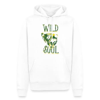 Eine Schöne "Wild Soul" mit Bären Design - Männer Premium Bio Hoodie - Weiß - Vorne - Nico (187cm)