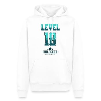 Level 18 Unlocked – Gamer's Birthday - Men’s Premium Organic Hoodie - white - Front - Nico (187cm)