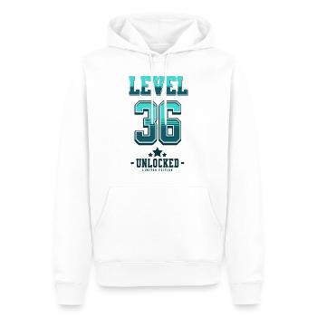 Level 36 freigeschaltet – Gamer Geburtstag - Männer Premium Bio Hoodie - Weiß - Vorne - Nico (187cm)