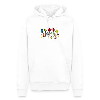 HAPPY BALLONS - Männer Premium Bio Hoodie - Weiß - Vorne - Nico (187cm)