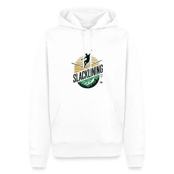 Slackline Slacklife Slacklining - Balance-Profi - Men’s Premium Organic Hoodie - white - Front - Nico (187cm)