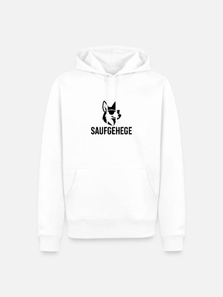 Saufgehege - Das Original - Männer Premium Bio Hoodie - Weiß