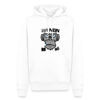 Nope No Nö Nein Ich will nicht Ich mache das nicht - Männer Premium Bio Hoodie - Weiß - Vorne - Nico (187cm)