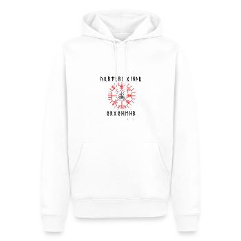 Vegvisir 2 - Men’s Premium Organic Hoodie - white - Front - Nico (187cm)