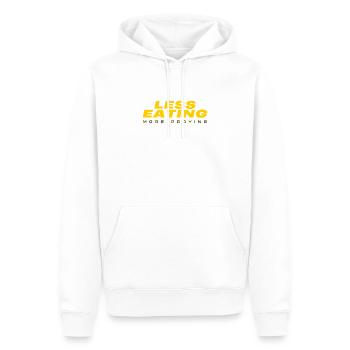 Moins manger, plus prier : conception du texte du Ramadan - Sweat à capuche Premium bio Homme - blanc - Devant - Nico (187cm)