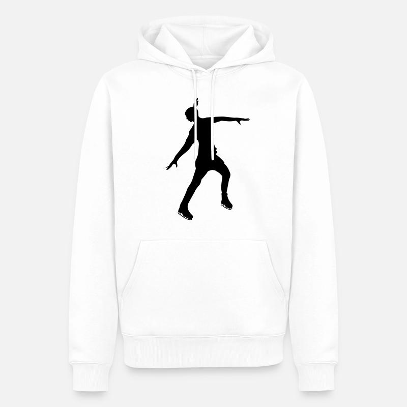 Eiskunstläuferin in stabiler Pose - Männer Premium Bio Hoodie - Weiß