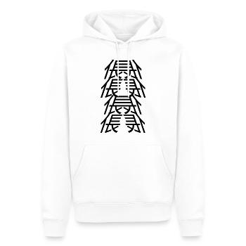 L’homme du milieu attaque - Sweat à capuche Premium bio Homme - blanc - Devant - Nico (187cm)