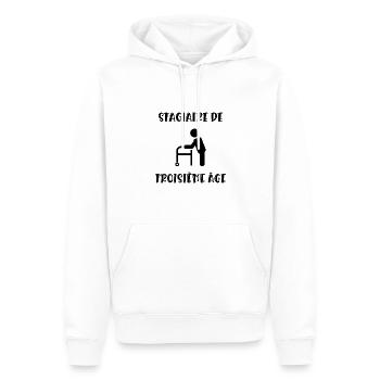stagiaire de troisième âge - Sweat à capuche Premium bio Homme - blanc - Devant - Nico (187cm)