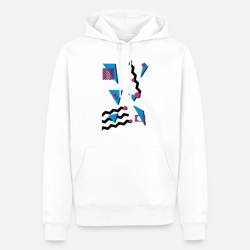 Retro Muster - Männer Premium Bio Hoodie - Weiß