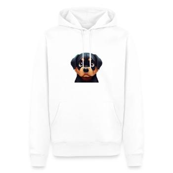 Freundliches Rottweiler-Gesicht - Männer Premium Bio Hoodie - Weiß - Vorne - Nico (187cm)