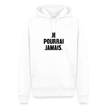 je pourrai jamais - Sweat à capuche Premium bio Homme - blanc - Devant - Nico (187cm)