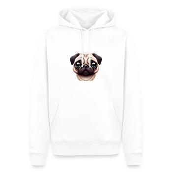 Einzigartiges Mopsporträt - Männer Premium Bio Hoodie - Weiß - Vorne - Nico (187cm)