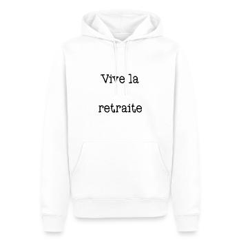 RETRAITE. RETRAITE. RETRAITEE. SENIOR. MAMIE. PAPY - Sweat à capuche Premium bio Homme - blanc - Devant - Nico (187cm)