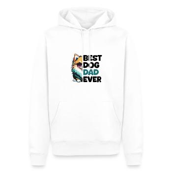 Meilleur papa chien de tous les temps - Poméranie - Sweat à capuche Premium bio Homme - blanc - Devant - Nico (187cm)