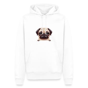 Wunderschönes Mops-Design - Männer Premium Bio Hoodie - Weiß - Vorne - Nico (187cm)