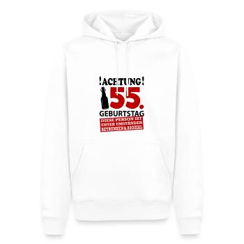 55 Geburtstag Besoffen Alkohol Jahre - Männer Premium Bio Hoodie - Weiß - Vorne - Nico (187cm)