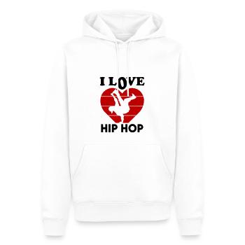 I Love Hip Hop Ich liebe Hip Hop Dancing Tanzen - Männer Premium Bio Hoodie - Weiß - Vorne - Nico (187cm)