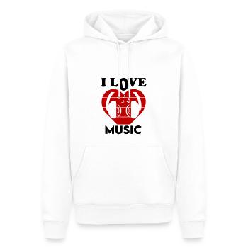 I Love Music Ich liebe Musik Dancing Tanzen DJ - Männer Premium Bio Hoodie - Weiß - Vorne - Nico (187cm)