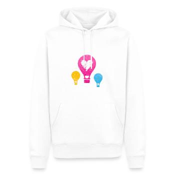 Vol en montgolfière Sky I Gift - Sweat à capuche Premium bio Homme - blanc - Devant - Nico (187cm)