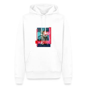 NYC Man - Analog Past 2023 - Männer Premium Bio Hoodie - Weiß - Vorne - Nico (187cm)