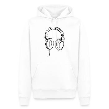 kopfhörer - Männer Premium Bio Hoodie - Weiß - Vorne - Nico (187cm)