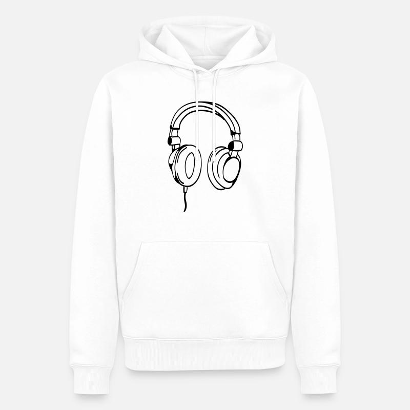 kopfhörer - Männer Premium Bio Hoodie - Weiß