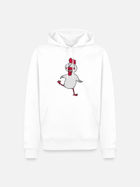 Funny Chicken - Men’s Premium Organic Hoodie - white