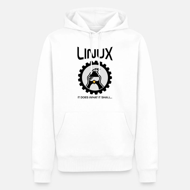 linux tut was es soll - Männer Premium Bio Hoodie - Weiß