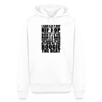 hiphop_delight_2 - Männer Premium Bio Hoodie - Weiß - Vorne - Nico (187cm)