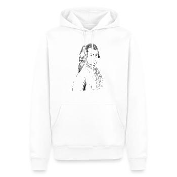 mozart with headphones - Männer Premium Bio Hoodie - Weiß - Vorne - Nico (187cm)
