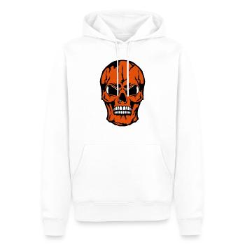 tete de mort crane halloween - Sweat à capuche Premium bio Homme - blanc - Devant - Nico (187cm)