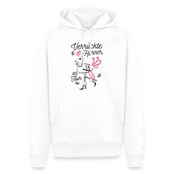 Team Braut verrückte Hühner on Tour - Männer Premium Bio Hoodie - Weiß - Vorne - Nico (187cm)