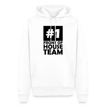 number one front of house team - Men’s Premium Organic Hoodie - white - Front - Nico (187cm)